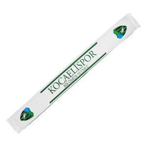 Kocaelispor Lisanslı Dama Beyaz Şal Atkı Yeşil-Siyah 
