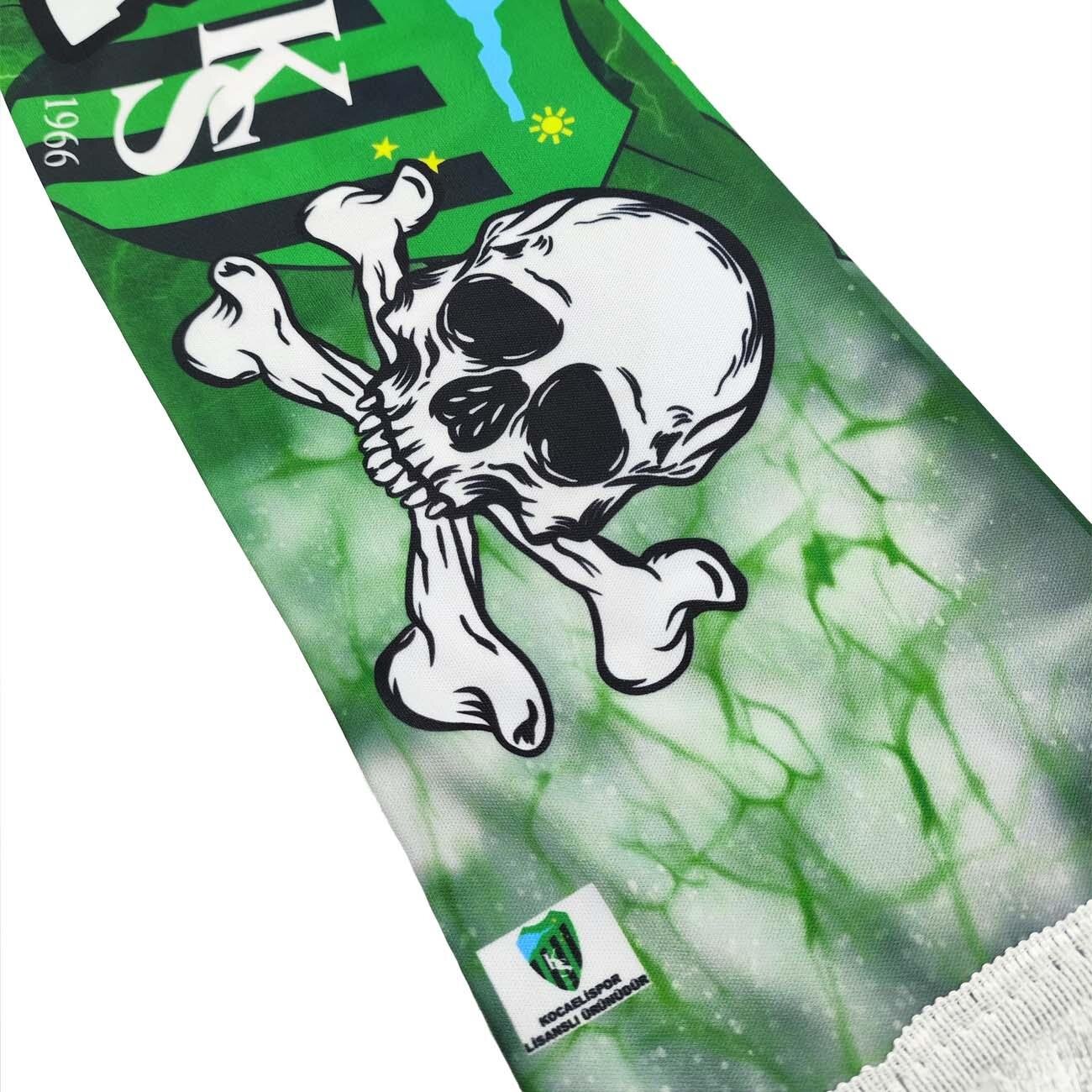 Kocaelispor Lisanslı Kuru Kafa Şal Atkı Yeşil-Siyah - 4