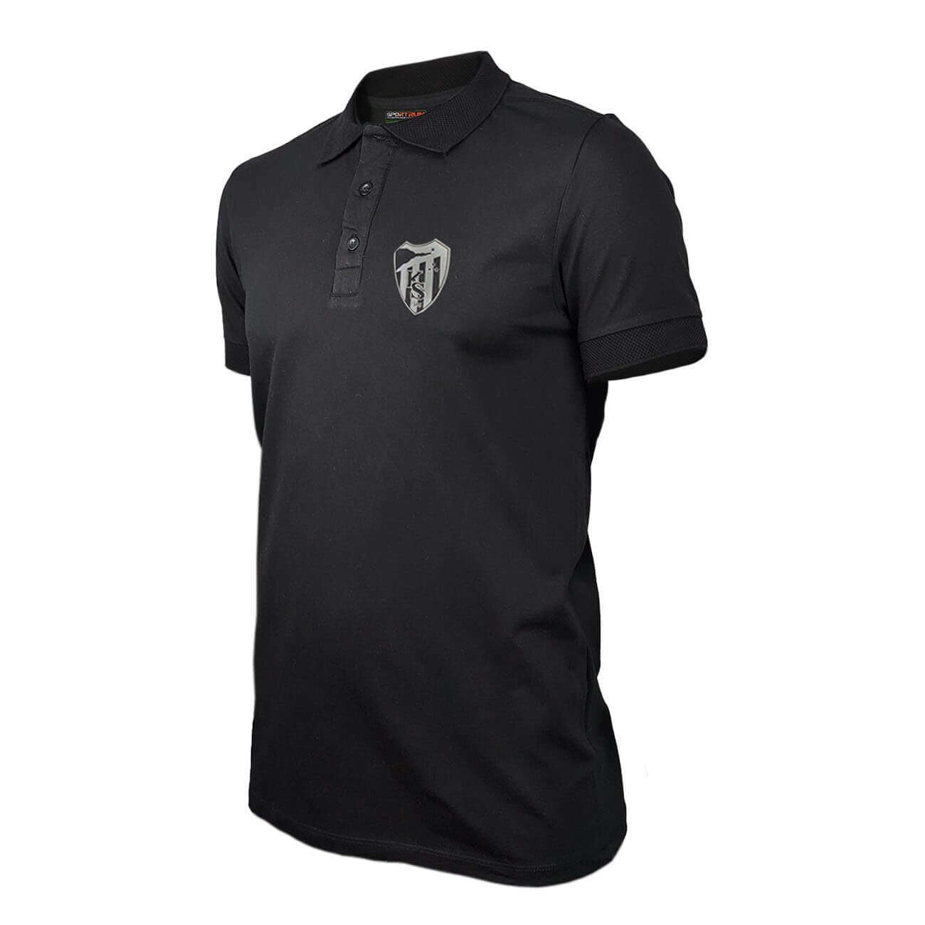 Kocaelispor Lisanslı Polo Yaka Gümüş Arma Siyah T-Shirt - 2