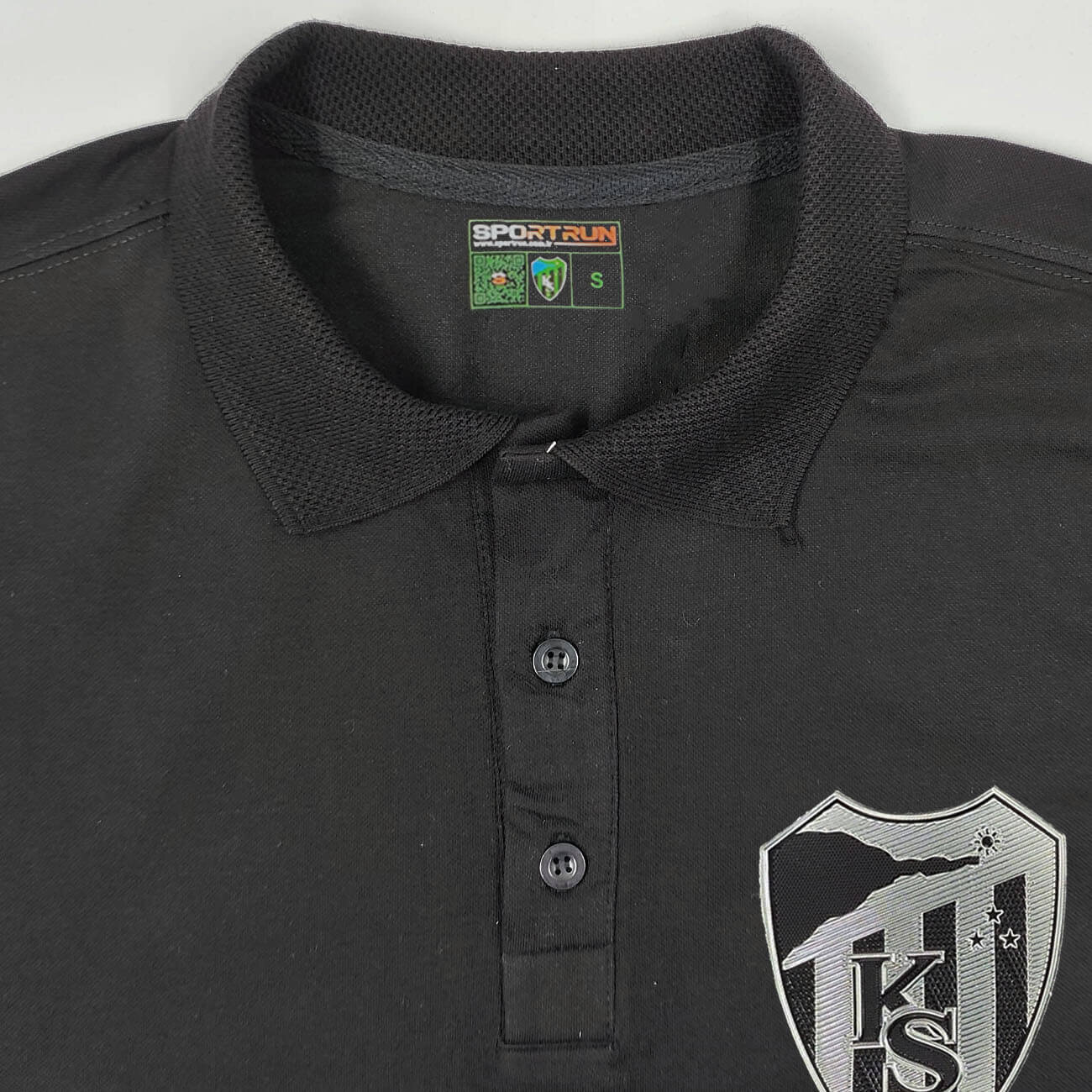 Kocaelispor Lisanslı Polo Yaka Gümüş Arma Siyah T-Shirt - 5