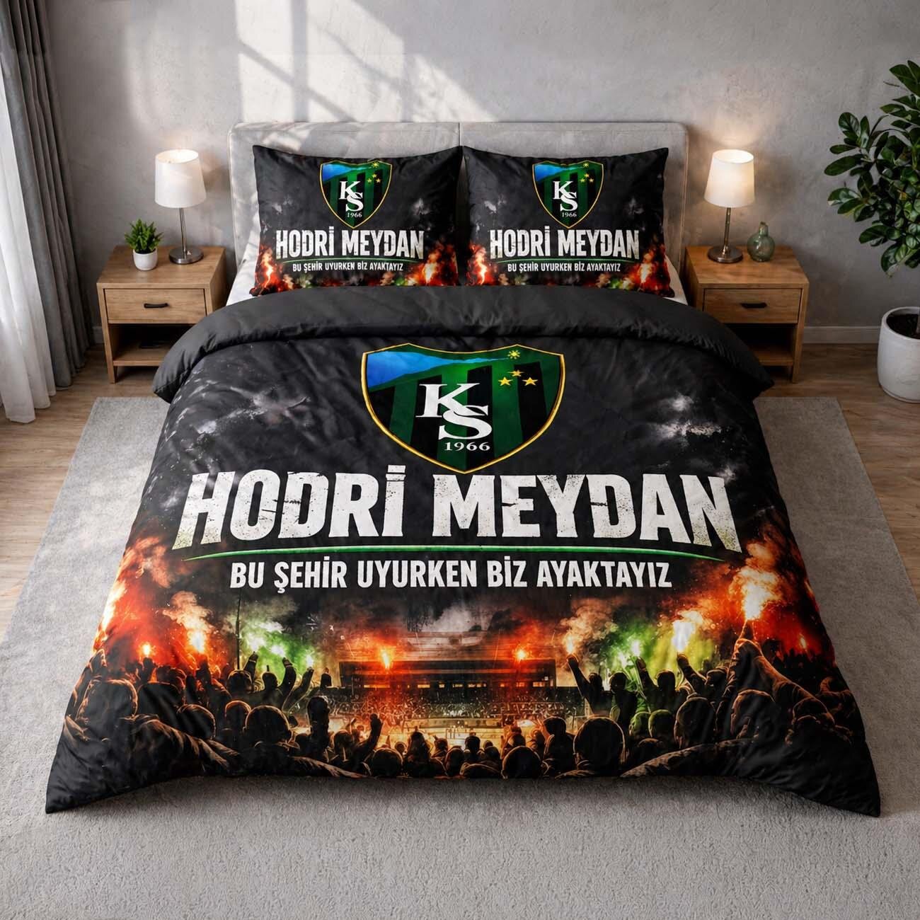 Kocaelispor Lisanslı Taraftar Çift Kişilik Nevresim Takımı Siyah - 1