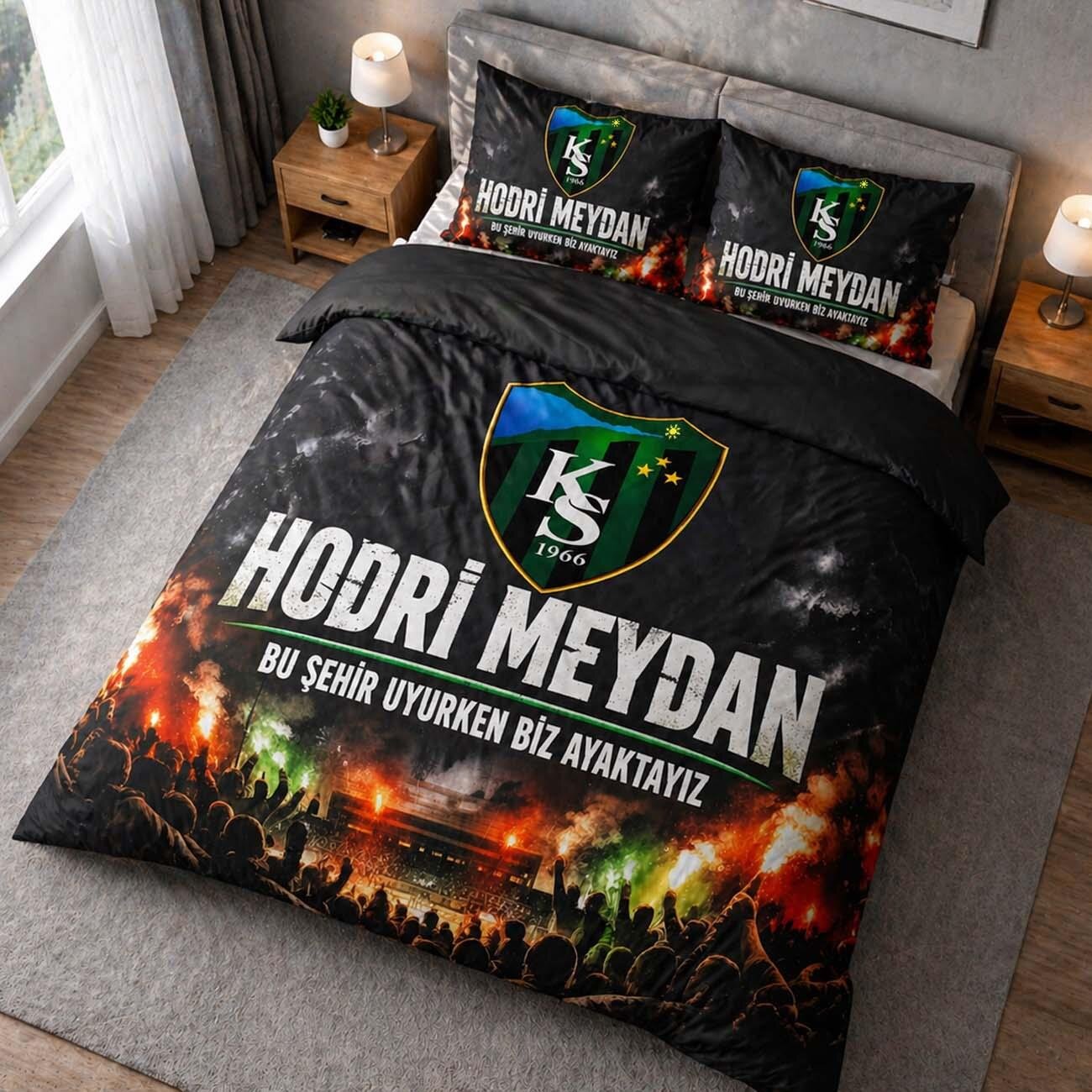 Kocaelispor Lisanslı Taraftar Çift Kişilik Nevresim Takımı Siyah - 4