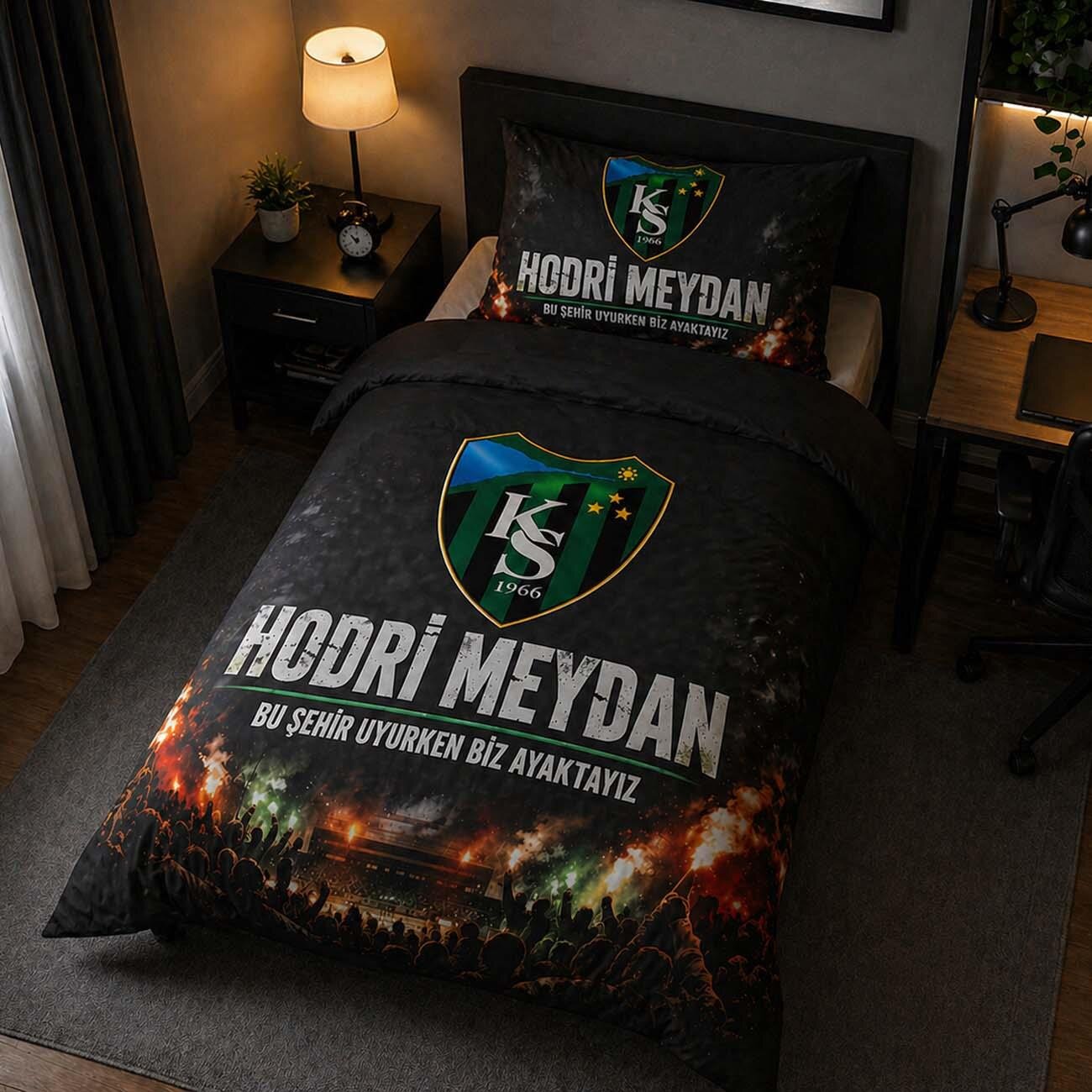 Kocaelispor Lisanslı Taraftar Tek Kişilik Nevresim Takımı Siyah - 4