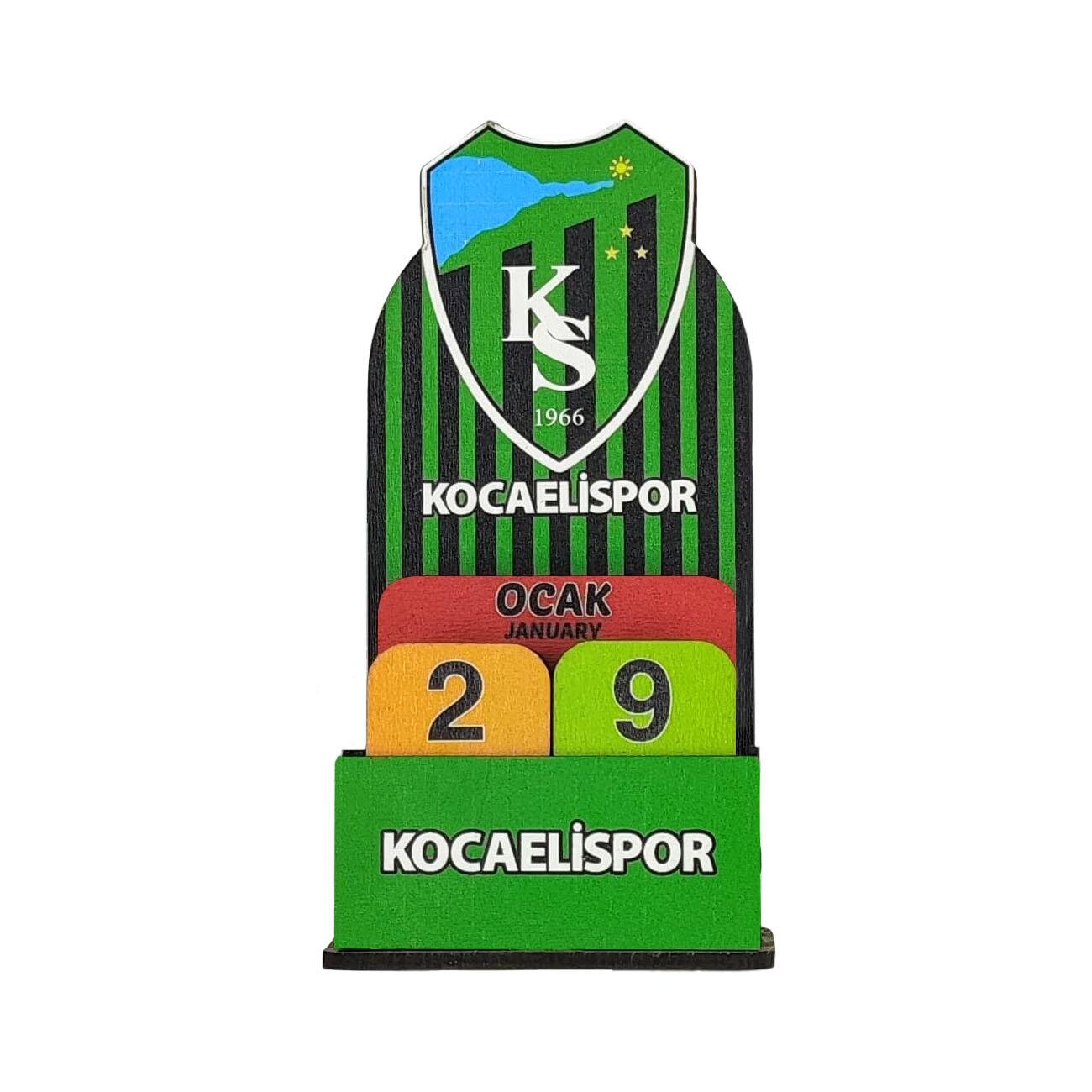 Kocaelispor Lisanslı Masa Takvimi Çubuklu Yeşil Siyah - 1