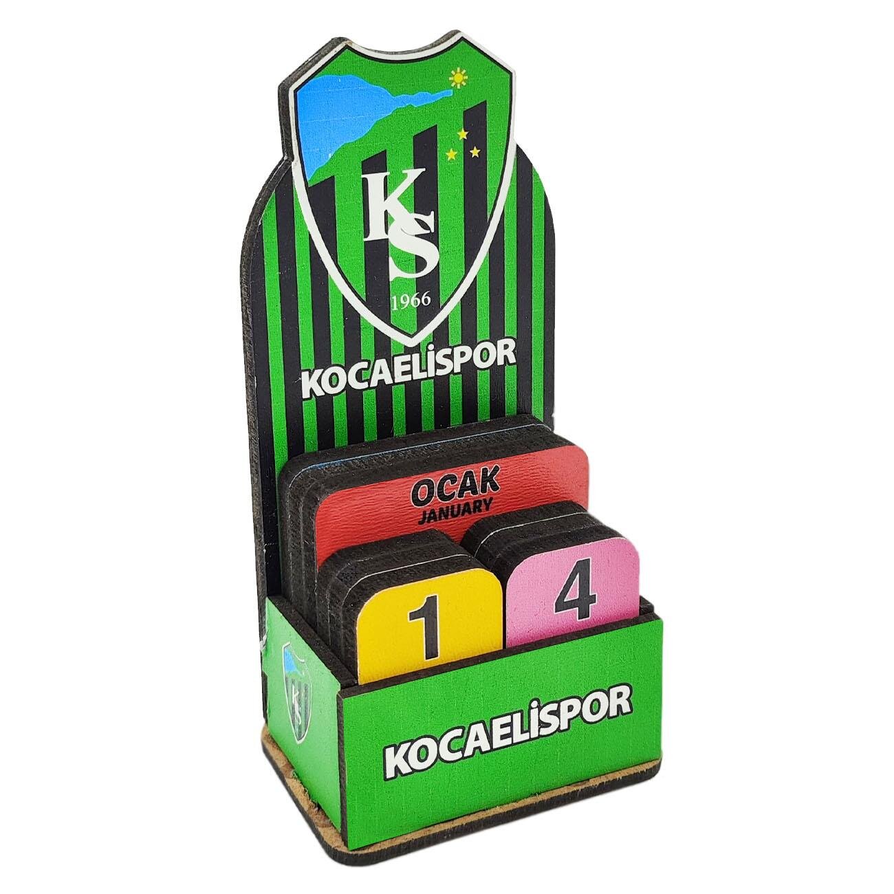 Kocaelispor Lisanslı Masa Takvimi Çubuklu Yeşil Siyah - 3