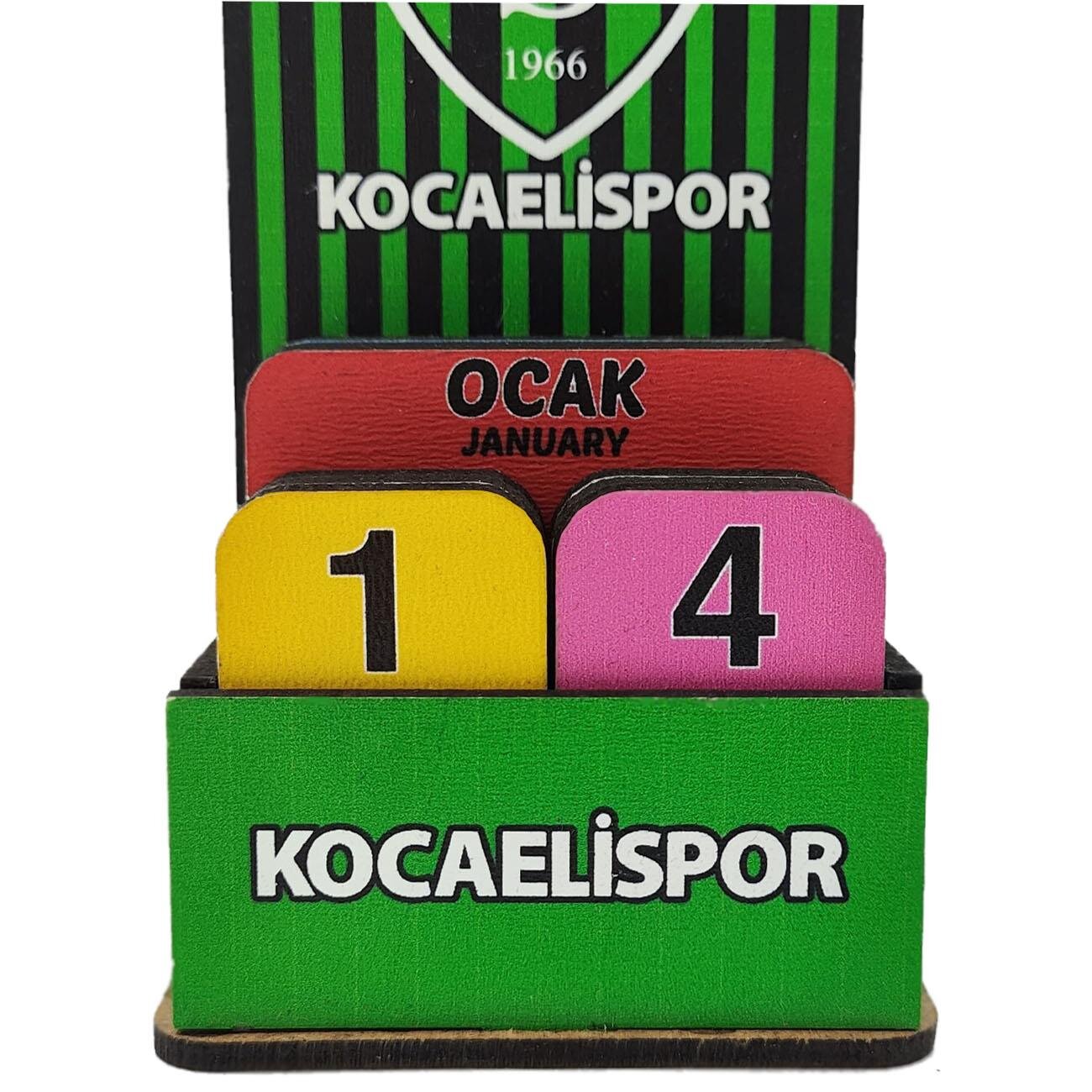 Kocaelispor Lisanslı Masa Takvimi Çubuklu Yeşil Siyah - 4