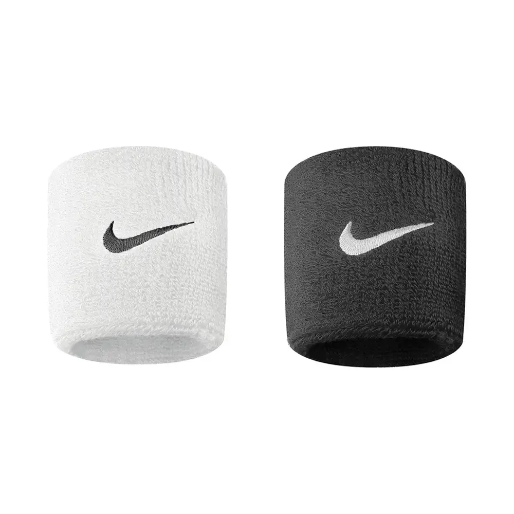 Nike N.101.2405 Swoosh Classic Wristbands 2pk Bileklik Siyah-Beyaz - 1