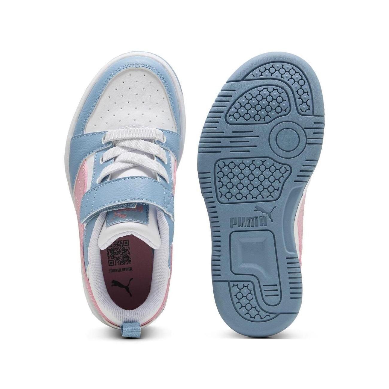 Puma 397419 Puma Rebound V6 Lo AC+ PS Spor Ayakkabı Beyaz-Mavi - 4