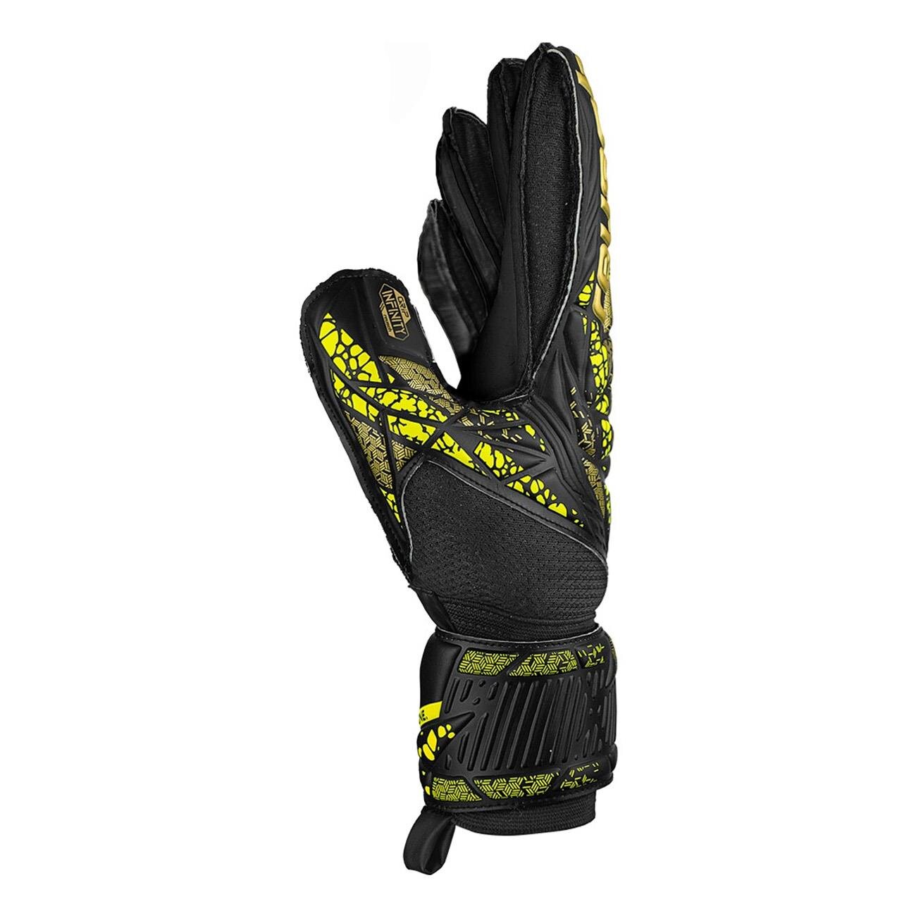 Reusch 5470710 Attrakr Infinity Finger Support Kaleci Eldivenleri Siyah-Sarı - 3