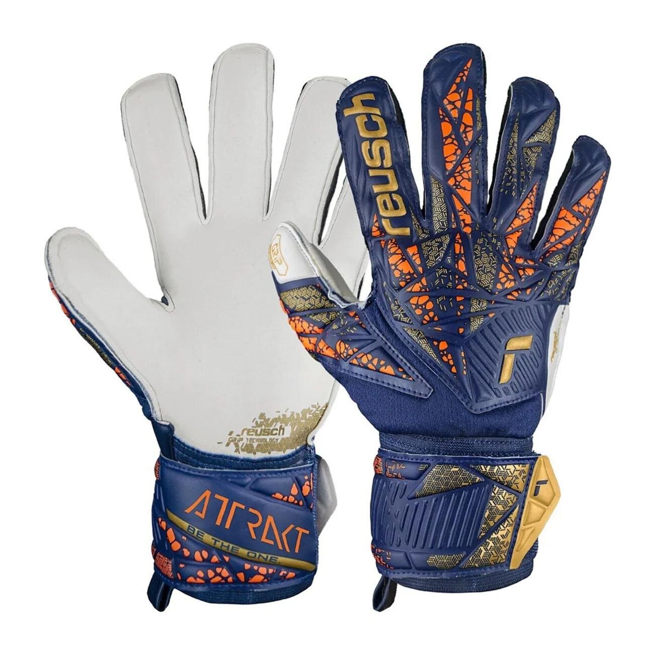 Reusch 5470815 Attrakt Grip Kaleci Eldivenleri Lacivert-Turuncu - 1