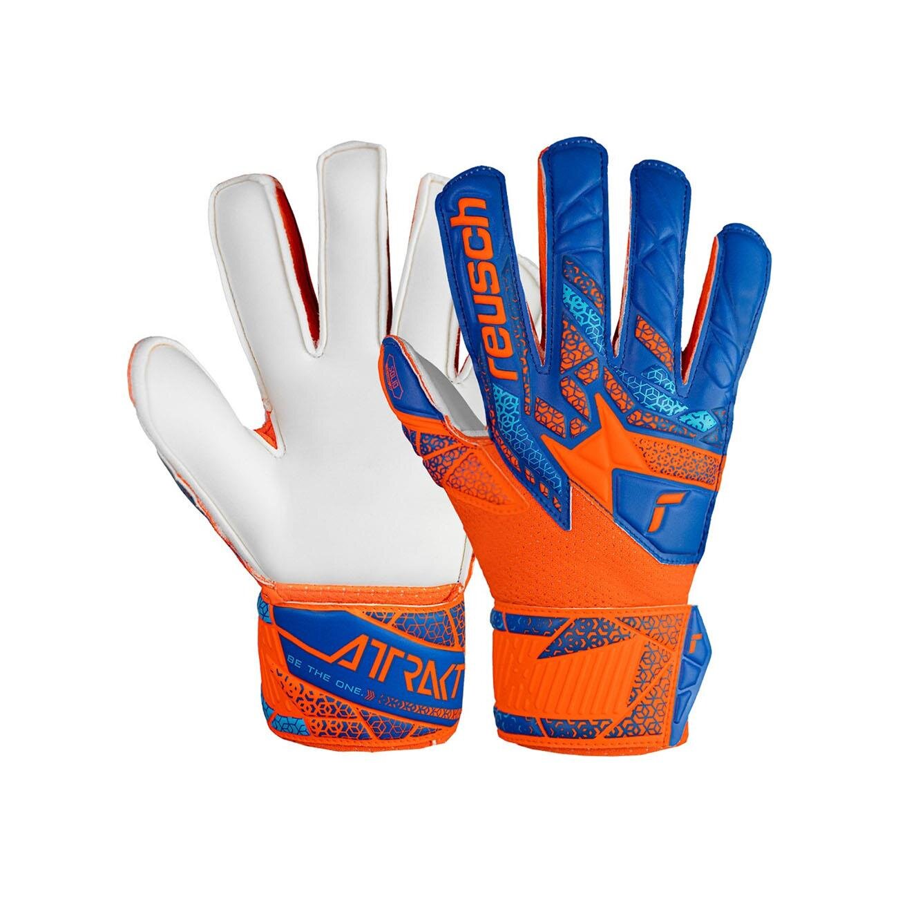 Reusch 5472510 Attrakt Solid Finger Support Jr. Kaleci Eldiveni Saks-Turuncu - 3