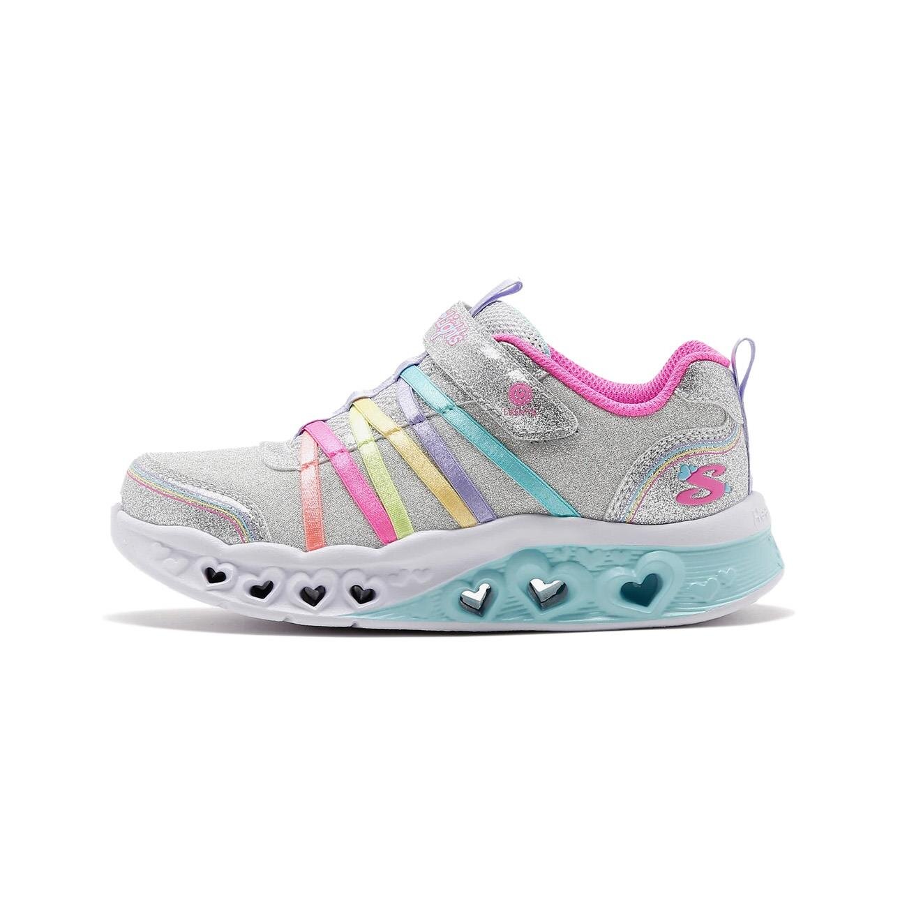 Skechers 303252L Flutter Heart Lights - Rainbow Bestie Spor Ayakkabı Gümüş - 1