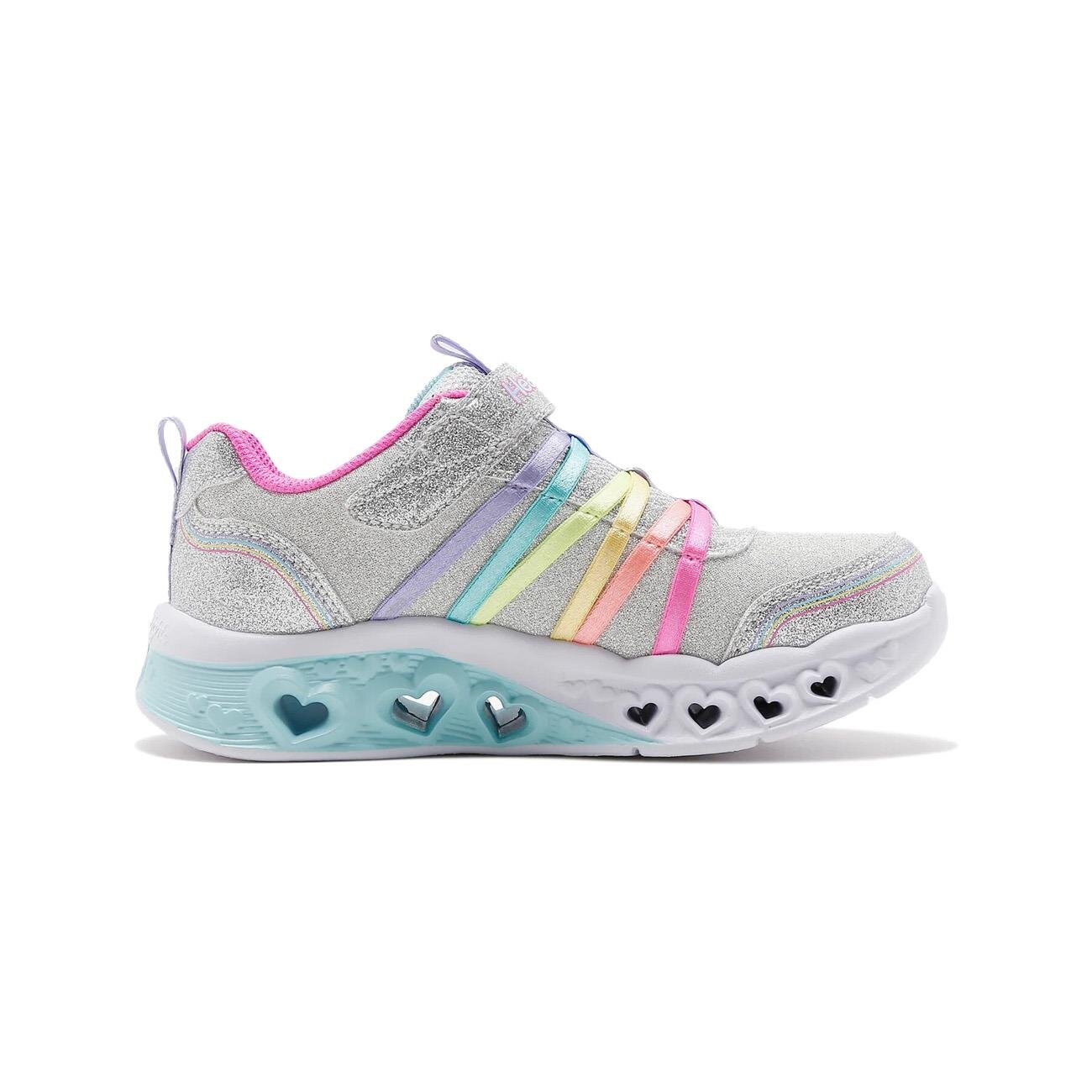 Skechers 303252L Flutter Heart Lights - Rainbow Bestie Spor Ayakkabı Gümüş - 2