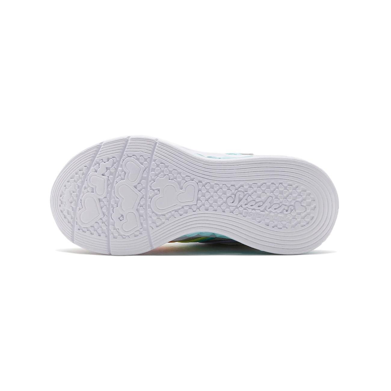 Skechers 303252L Flutter Heart Lights - Rainbow Bestie Spor Ayakkabı Gümüş - 5