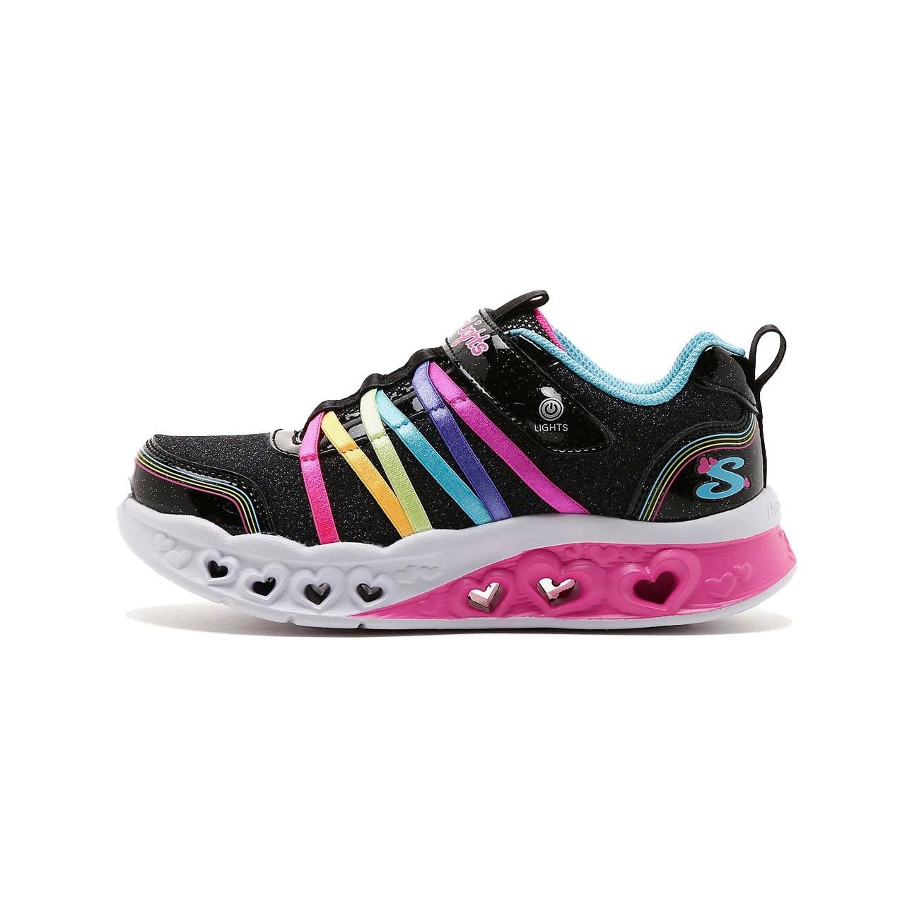 Skechers 303252L Flutter Heart Lights - Rainbow Bestie Spor Ayakkabı Siyah - 1