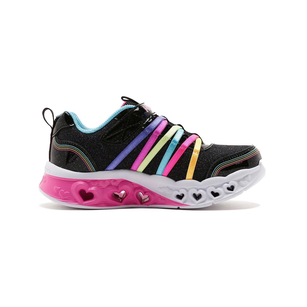Skechers 303252L Flutter Heart Lights - Rainbow Bestie Spor Ayakkabı Siyah - 3