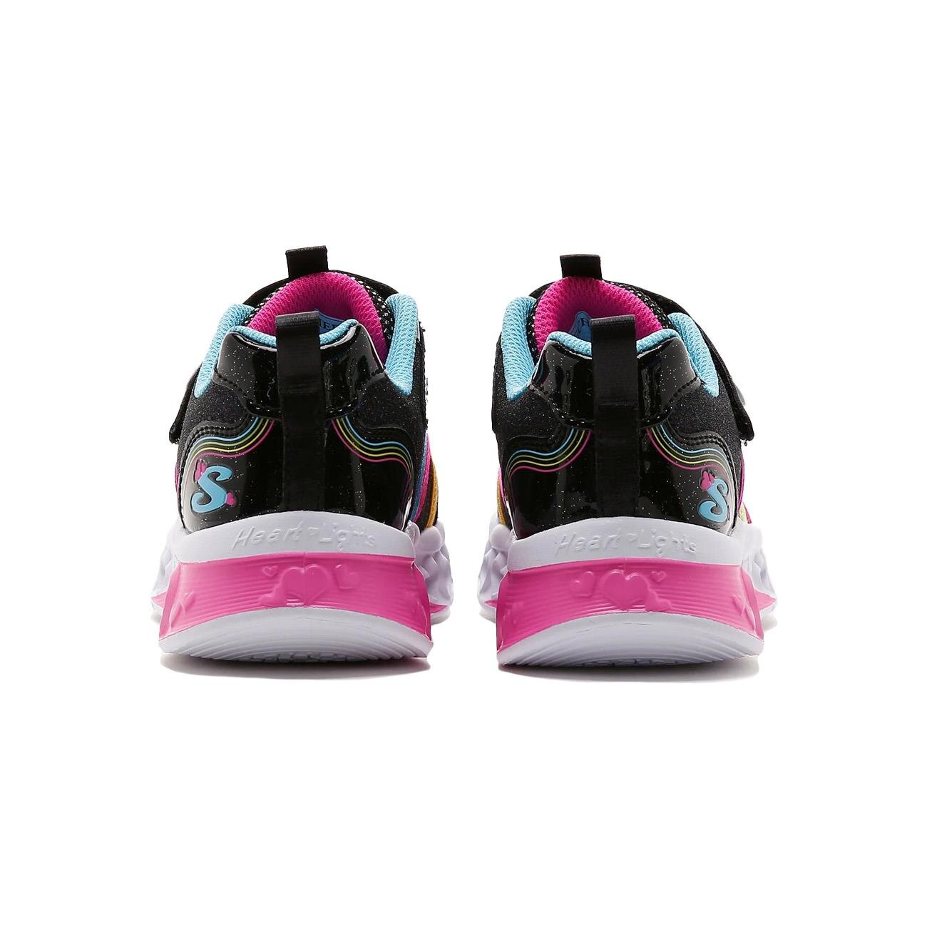 Skechers 303252L Flutter Heart Lights - Rainbow Bestie Spor Ayakkabı Siyah - 5