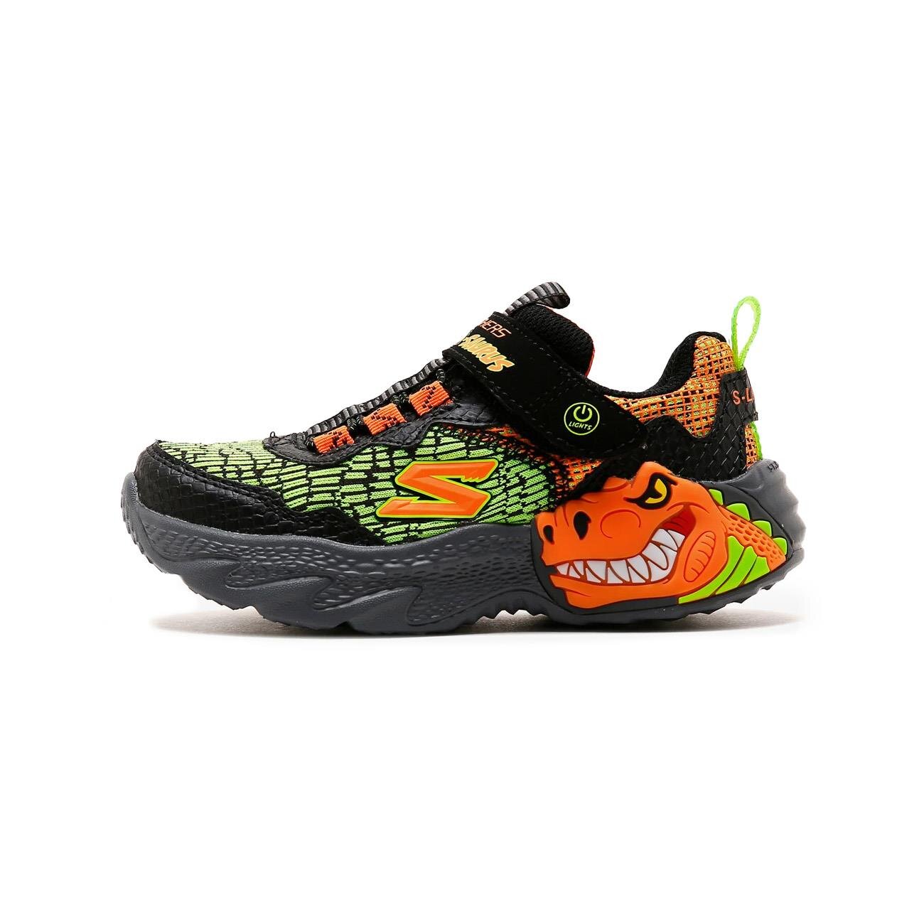 Skechers 400615L Dino-Lights Spor Ayakkabı Siyah-Turuncu - 1