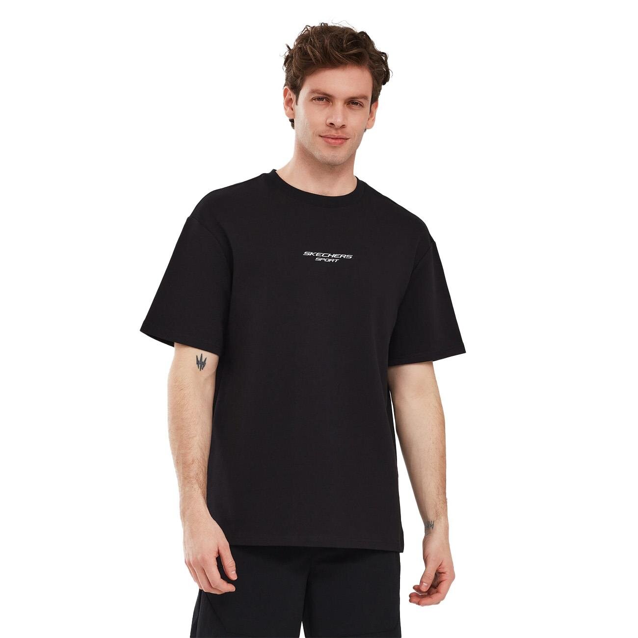 Skechers S231094 Graphic Tee Reflect Logo Oversize Tişört Siyah - 4