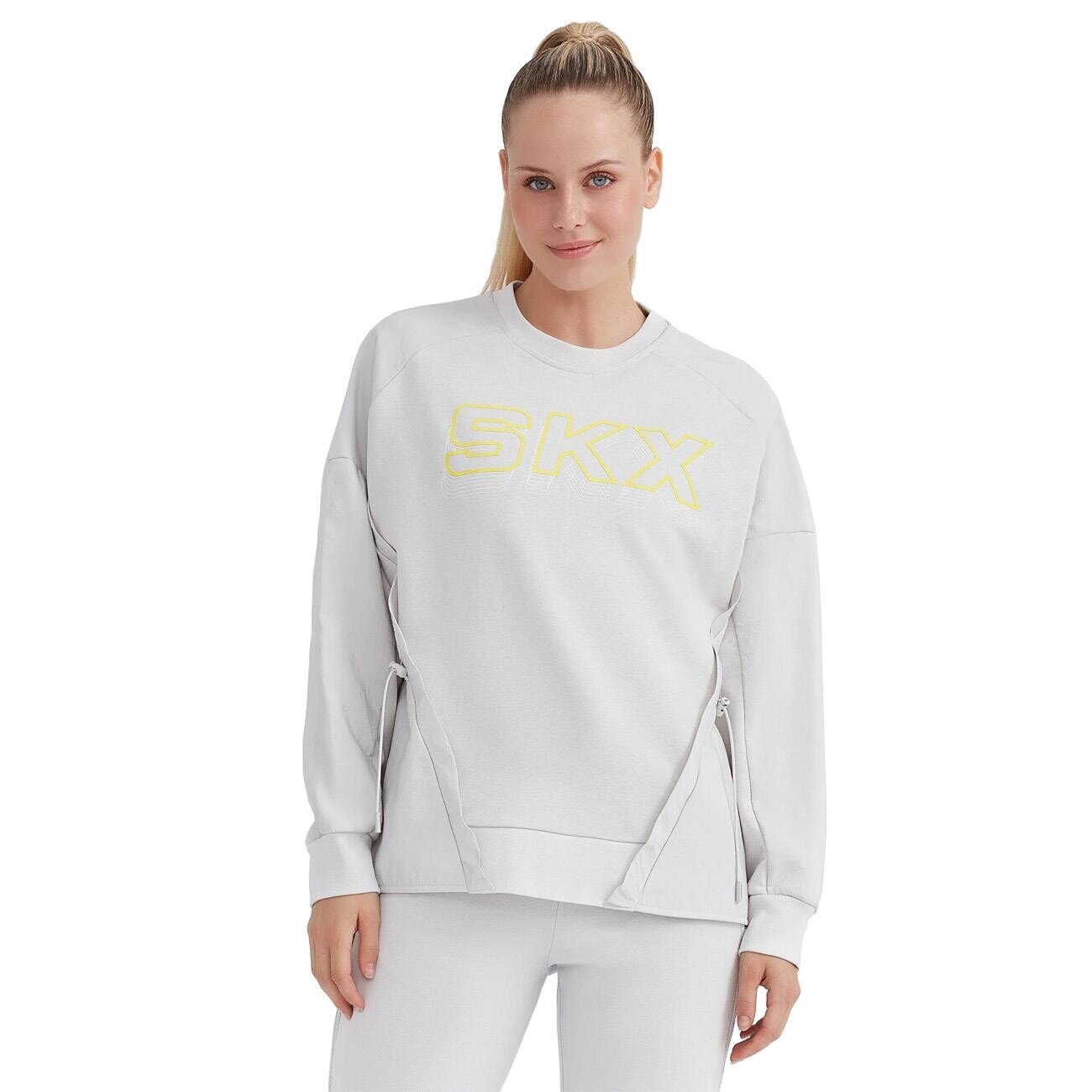 Skechers S232283 W LW Fleece Crew Neck Sweatshirt Gri - 1