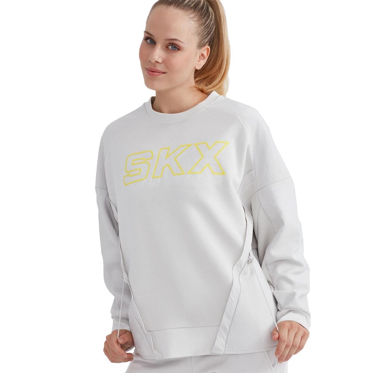 Skechers S232283 W LW Fleece Crew Neck Sweatshirt Gri - 3