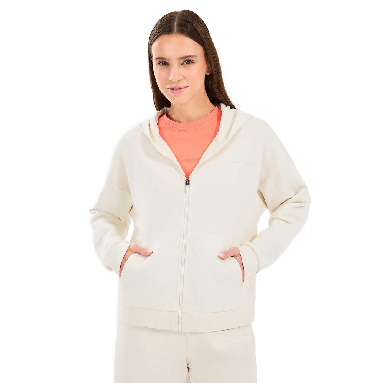 Skechers S242117 W Essential Full Zip Eşofman Üstü Kırık Beyaz - 1