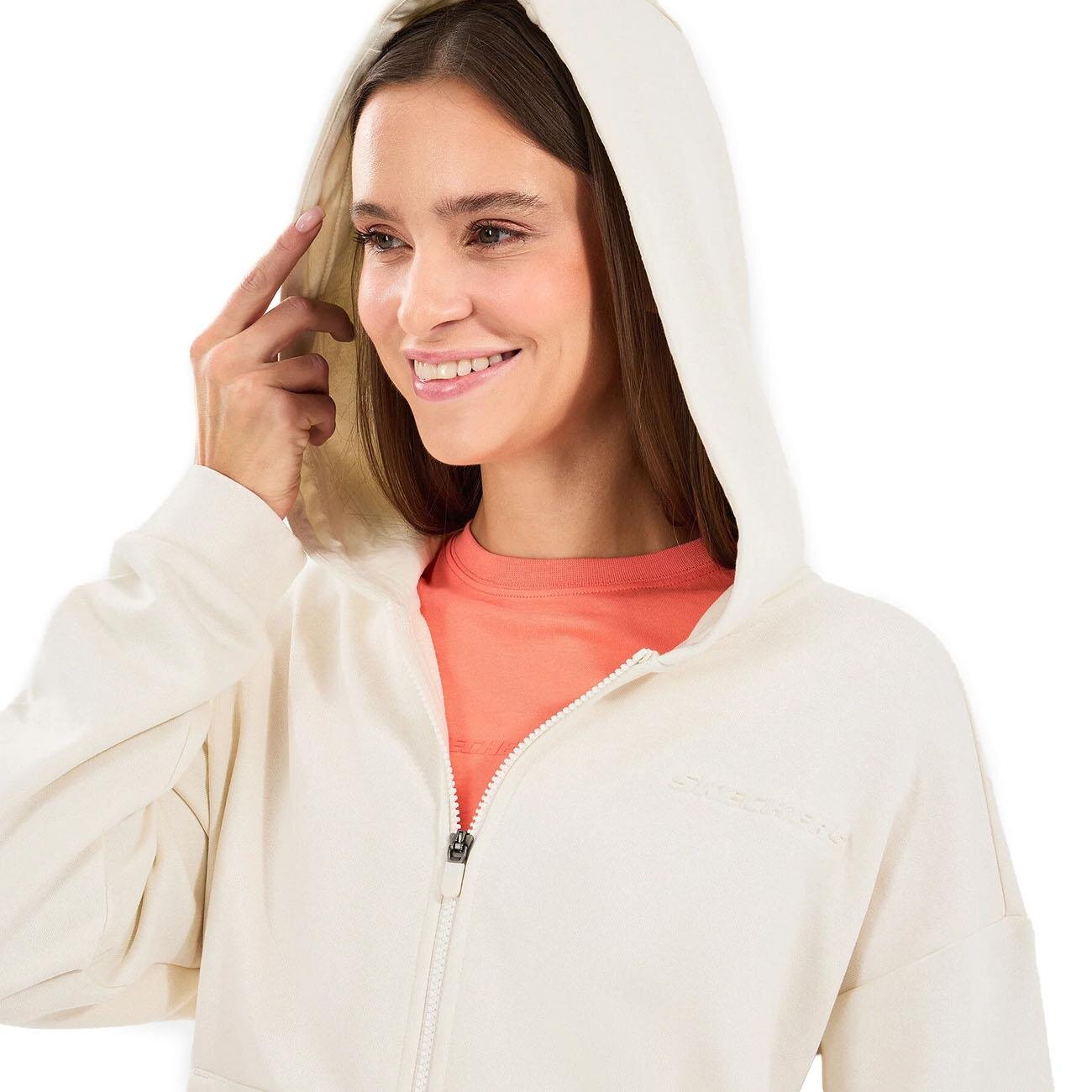 Skechers S242117 W Essential Full Zip Eşofman Üstü Kırık Beyaz - 3