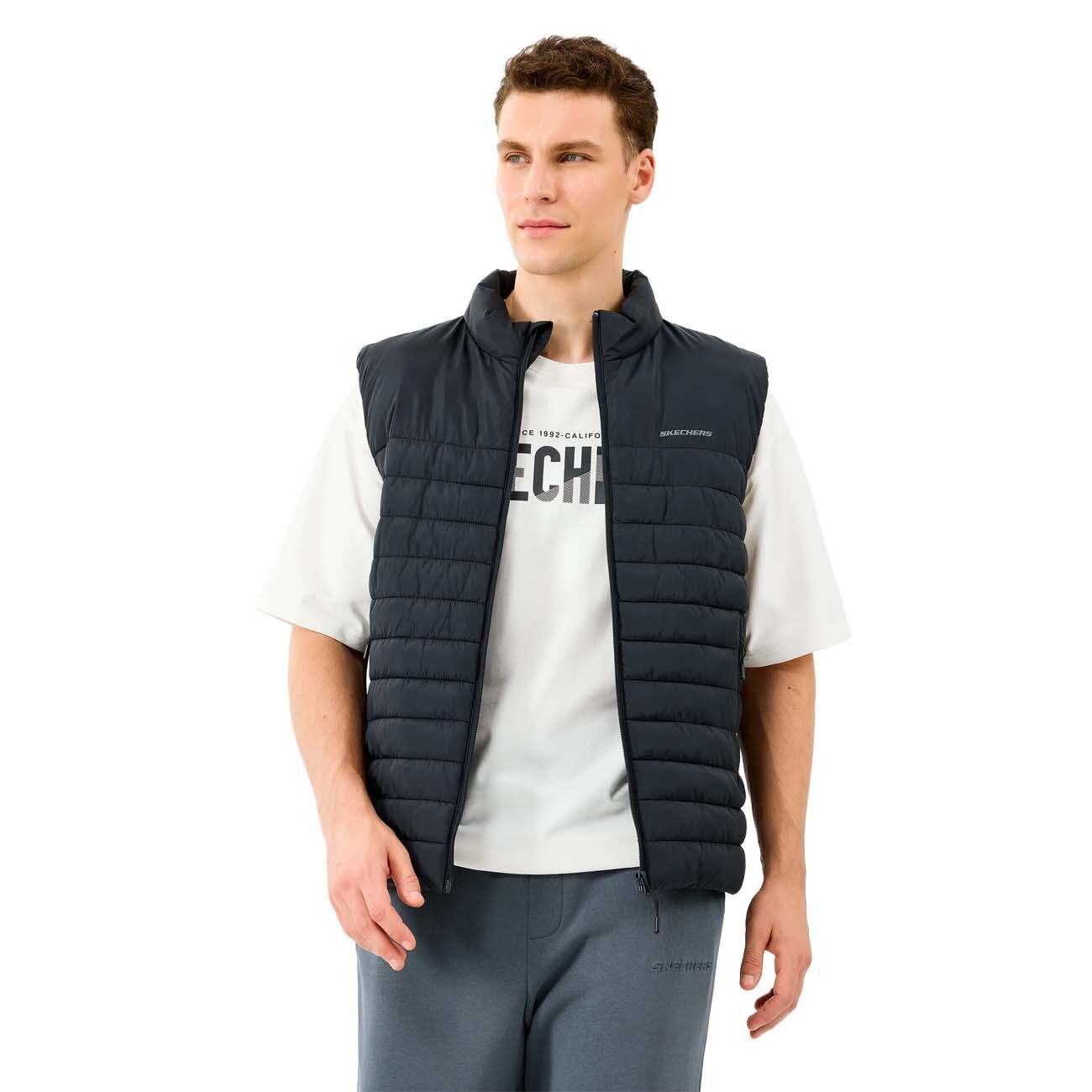 Skechers S242212 M Outerwear Polar Lining Paded Vest Yelek Siyah - 3