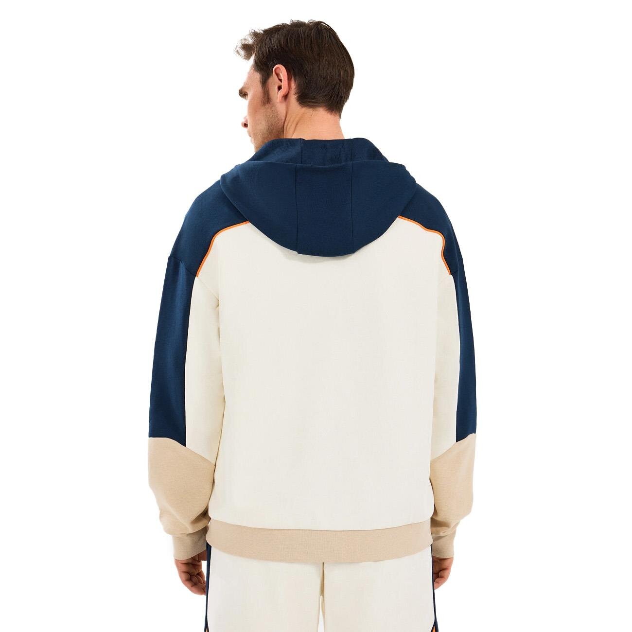Skechers S2510027 M Diagonel Lw Fleece Fullzip Hoodie Eşofman Üstü Kırık Beyaz - 3
