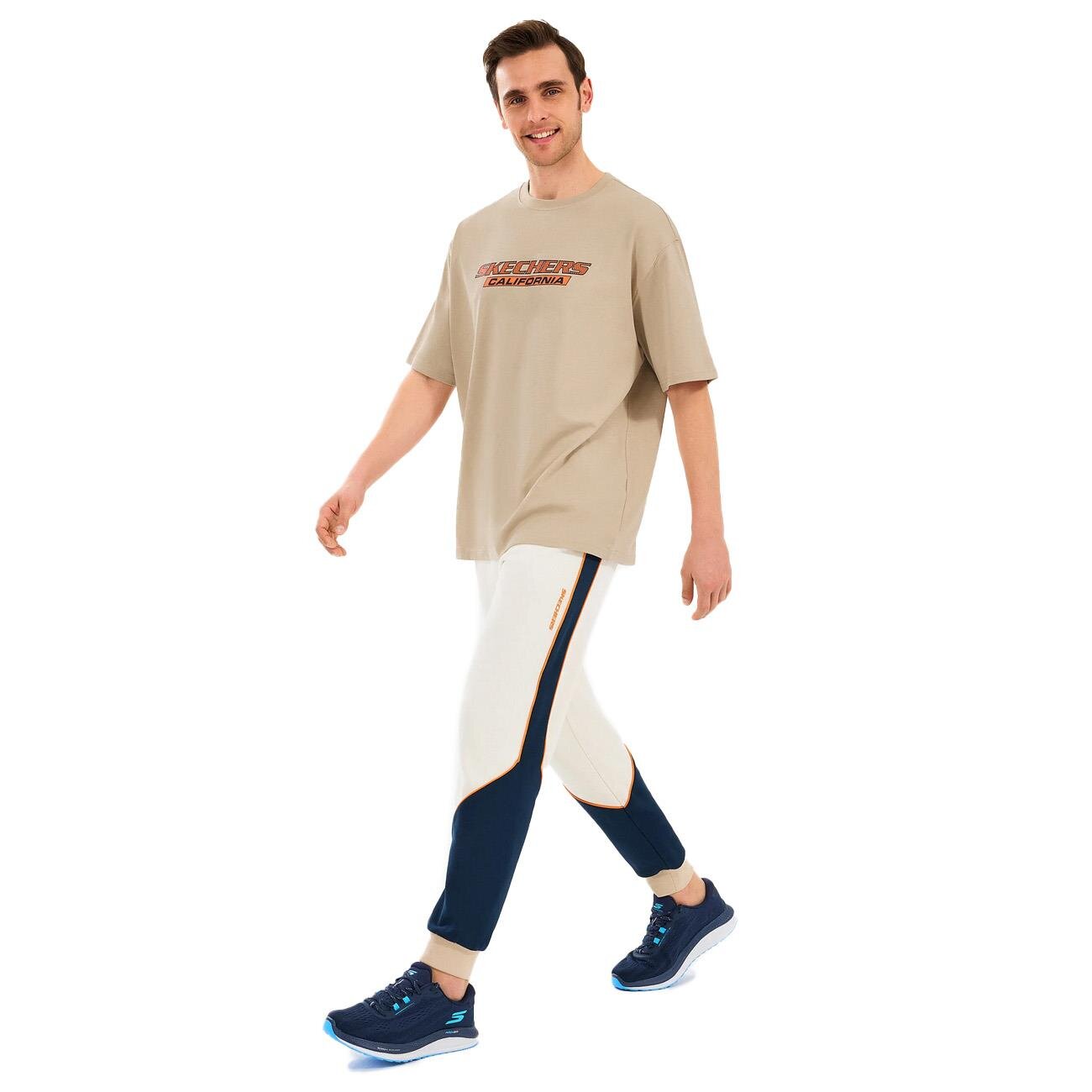 Skechers S2510037 M Diagonal Lw Fleece Jogger Eşofman Altı Kırık Beyaz - 3