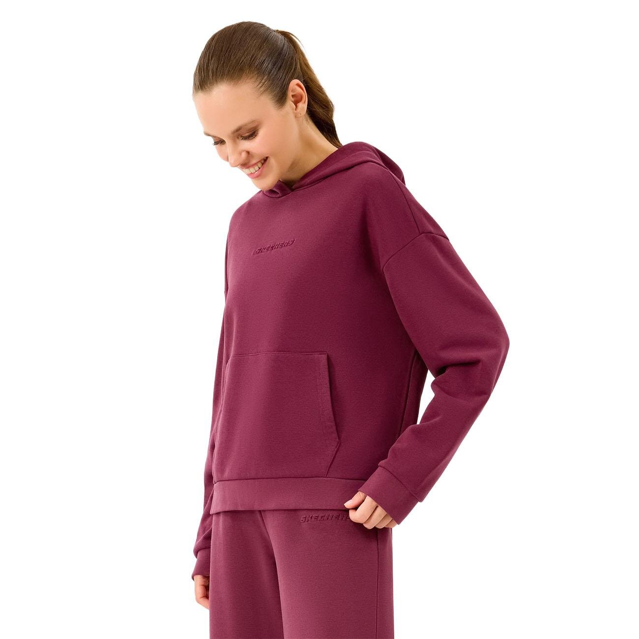 Skechers S2610013 W Essential Hoodie Sweatshirt Bordo - 3