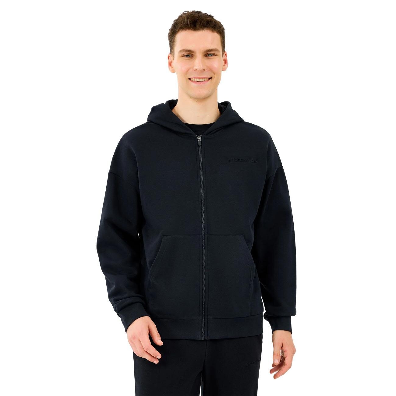 Skechers S2610014 M Essential Full Zip Hoodie Sweatshirt Siyah - 1